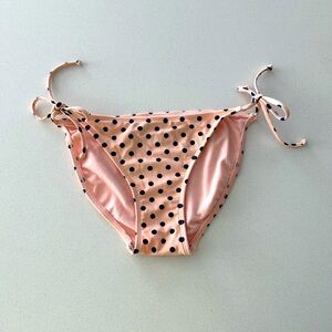 Women’s Pink Navy Polka Dot String Tie Bikini Bottom by Xhilaration - size M